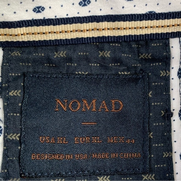 Mens Nomad Navy Aztec Geometric Pattern Short Sleeve Button Up XL - Picture 13 of 14